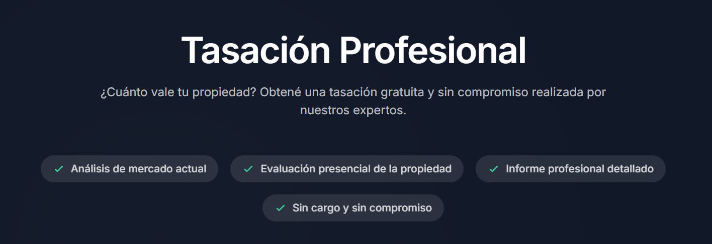 Sección Tasaciones del sitio